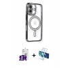 MARSİLYAN™- iPhone 16 Kılıf Zirve Doku Prime - Siyah 3D Antistatik Seramik Nano Ekran Koruyucu + Bilvis Titan Kamera Lens - GS