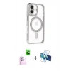 MARSİLYAN™- iPhone 16 Kılıf Zirve Doku Prime - Siyah 3D Antistatik Seramik Nano Ekran Koruyucu + Raze Metal Kamera Lens - PE