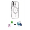 MARSİLYAN™- iPhone 16 Kılıf Zirve Doku Prime - Siyah 3D Antistatik Seramik Nano Ekran Koruyucu + Raze Metal Kamera Lens - PE