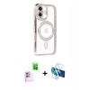 MARSİLYAN™- iPhone 16 Kılıf Zirve Doku Prime - Siyah 3D Antistatik Seramik Nano Ekran Koruyucu + Raze Metal Kamera Lens - PE