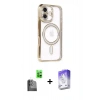 MARSİLYAN™- iPhone 16 Kılıf Zirve Doku Prime - Siyah Bilvis 5in1 3D Magic Cam Ekran Koruyucu + Raze Metal Kamera Lens - SH