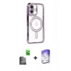 MARSİLYAN™- iPhone 16 Kılıf Zirve Doku Prime - Siyah Bilvis 5in1 3D Magic Cam Ekran Koruyucu + Raze Metal Kamera Lens - SH