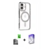 MARSİLYAN™- iPhone 16 Kılıf Zirve Doku Prime - Siyah Bilvis 5in1 3D Magic Cam Ekran Koruyucu + Raze Metal Kamera Lens - SH