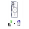 MARSİLYAN™- iPhone 16 Kılıf Zirve Doku Prime - Siyah Bilvis 5in1 3D Magic Cam Ekran Koruyucu + Raze Metal Kamera Lens - SH