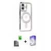 MARSİLYAN™- iPhone 16 Kılıf Zirve Doku Prime - Siyah Bilvis 5in1 3D Magic Cam Ekran Koruyucu + Raze Metal Kamera Lens - SH
