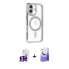 MARSİLYAN™- iPhone 16 Kılıf Zirve Doku Prime - Siyah Bilvis 5in1 5D Magic Hayalet Cam Ekran Koruyucu + Bilvis Titan Kamera Lens - GS