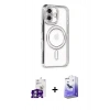 MARSİLYAN™- iPhone 16 Kılıf Zirve Doku Prime - Siyah Bilvis 5in1 5D Magic Hayalet Cam Ekran Koruyucu + Bilvis Titan Kamera Lens - GS