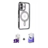 MARSİLYAN™- iPhone 16 Kılıf Zirve Doku Prime - Siyah Bilvis 5in1 5D Magic Hayalet Cam Ekran Koruyucu + Bilvis Titan Kamera Lens - GS