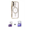MARSİLYAN™- iPhone 16 Kılıf Zirve Doku Prime - Siyah Bilvis 5in1 5D Magic Hayalet Cam Ekran Koruyucu + Bilvis Titan Kamera Lens - GS