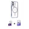 MARSİLYAN™- iPhone 16 Kılıf Zirve Doku Prime - Siyah Bilvis 5in1 5D Magic Hayalet Cam Ekran Koruyucu + Bilvis Titan Kamera Lens - GS