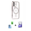 MARSİLYAN™- iPhone 16 Kılıf Zirve Doku Prime - Siyah Bilvis 5in1 5D Magic Hayalet Cam Ekran Koruyucu + Raze Metal Kamera Lens - LT