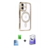 MARSİLYAN™- iPhone 16 Kılıf Zirve Doku Prime - Siyah Bilvis 5in1 5D Magic Hayalet Cam Ekran Koruyucu + Raze Metal Kamera Lens - LT