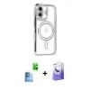 MARSİLYAN™- iPhone 16 Kılıf Zirve Doku Prime - Siyah Bilvis 5in1 5D Magic Hayalet Cam Ekran Koruyucu + Raze Metal Kamera Lens - LT