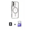 MARSİLYAN™- iPhone 16 Kılıf Zirve Doku Prime - Siyah Bilvis 5in1 5D Magic Hayalet Cam Ekran Koruyucu + PVD Metal Kamera Lens - MI