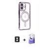 MARSİLYAN™- iPhone 16 Kılıf Zirve Doku Prime - Siyah Bilvis 5in1 5D Magic Hayalet Cam Ekran Koruyucu + PVD Metal Kamera Lens - MI