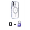 MARSİLYAN™- iPhone 16 Kılıf Zirve Doku Prime - Siyah Bilvis 5in1 5D Magic Hayalet Cam Ekran Koruyucu + PVD Metal Kamera Lens - MI