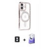 MARSİLYAN™- iPhone 16 Kılıf Zirve Doku Prime - Siyah Bilvis 5in1 5D Magic Hayalet Cam Ekran Koruyucu + PVD Metal Kamera Lens - MI