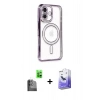 MARSİLYAN™- iPhone 16 Kılıf Zirve Doku Prime - Siyah Bilvis 5in1 5D Magic Hayalet Cam Ekran Koruyucu + Raze Metal Kamera Lens - SH