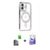 MARSİLYAN™- iPhone 16 Kılıf Zirve Doku Prime - Siyah Bilvis 5in1 5D Magic Hayalet Cam Ekran Koruyucu + Raze Metal Kamera Lens - SH