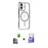MARSİLYAN™- iPhone 16 Kılıf Zirve Doku Prime - Siyah Bilvis 5in1 5D Magic Hayalet Cam Ekran Koruyucu + Raze Metal Kamera Lens - SH