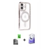 MARSİLYAN™- iPhone 16 Kılıf Zirve Doku Prime - Siyah Bilvis 5in1 5D Magic Hayalet Cam Ekran Koruyucu + Raze Metal Kamera Lens - SH