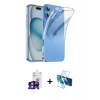 MARSİLYAN™- iPhone 16 Kılıf Zirve Doku - Siyah 3D Antistatik Seramik Nano Ekran Koruyucu + Bilvis Titan Kamera Lens - PE