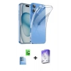 MARSİLYAN™- iPhone 16 Kılıf Zirve Doku - Siyah Bilvis 5in1 3D Magic Cam Ekran Koruyucu + Raze Metal Kamera Lens - LT