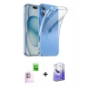 MARSİLYAN™- iPhone 16 Kılıf Zirve Doku - Siyah Bilvis 5in1 5D Magic Hayalet Cam Ekran Koruyucu + Raze Metal Kamera Lens - PE