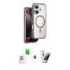 MARSİLYAN™- iPhone 16 Kılıf Zirve Klasik Prime - Şeffaf Pasifik Cam Ekran Koruyucu + Raze Metal Kamera Lens - PE