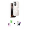 MARSİLYAN™- iPhone 16 Kılıf Zirve Klasik Prime - Şeffaf Pasifik Cam Ekran Koruyucu + Raze Metal Kamera Lens - PE