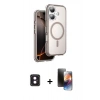 MARSİLYAN™- iPhone 16 Kılıf Zirve Klasik Prime - Siyah 3D Antistatik Mat Seramik Nano Ekran Koruyucu + PVD Metal Kamera Lens - PE