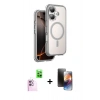 MARSİLYAN™- iPhone 16 Kılıf Zirve Klasik Prime - Siyah 3D Antistatik Mat Seramik Nano Ekran Koruyucu + Raze Metal Kamera Lens - PE