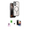 MARSİLYAN™- iPhone 16 Kılıf Zirve Klasik Prime - Siyah 3D Antistatik Mat Seramik Nano Ekran Koruyucu + Raze Metal Kamera Lens - PE