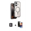 MARSİLYAN™- iPhone 16 Kılıf Zirve Klasik Prime - Siyah 3D Antistatik Mat Seramik Nano Ekran Koruyucu + PVD Metal Kamera Lens - PE