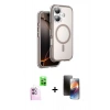 MARSİLYAN™- iPhone 16 Kılıf Zirve Klasik Prime - Siyah 3D Antistatik Mat Seramik Nano Ekran Koruyucu + Raze Metal Kamera Lens - PE