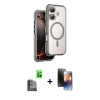 MARSİLYAN™- iPhone 16 Kılıf Zirve Klasik Prime - Siyah 3D Antistatik Mat Seramik Nano Ekran Koruyucu + Raze Metal Kamera Lens - SH