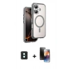 MARSİLYAN™- iPhone 16 Kılıf Zirve Klasik Prime - Siyah 3D Antistatik Mat Seramik Nano Ekran Koruyucu + PVD Metal Kamera Lens - YL