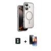 MARSİLYAN™- iPhone 16 Kılıf Zirve Klasik Prime - Siyah 3D Antistatik Mat Seramik Nano Ekran Koruyucu + PVD Metal Kamera Lens - YL