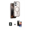 MARSİLYAN™- iPhone 16 Kılıf Zirve Klasik Prime - Siyah 3D Antistatik Mat Seramik Nano Ekran Koruyucu + PVD Metal Kamera Lens - YL