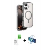 MARSİLYAN™- iPhone 16 Kılıf Zirve Klasik Prime - Siyah 3D Antistatik Seramik Nano Ekran Koruyucu + Raze Metal Kamera Lens - BZ