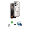 MARSİLYAN™- iPhone 16 Kılıf Zirve Klasik Prime - Siyah 3D Antistatik Seramik Nano Ekran Koruyucu + Raze Metal Kamera Lens - BZ