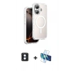 MARSİLYAN™- iPhone 16 Kılıf Zirve Klasik Prime - Siyah 3D Antistatik Seramik Nano Ekran Koruyucu + PVD Metal Kamera Lens - MI