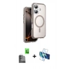 MARSİLYAN™- iPhone 16 Kılıf Zirve Klasik Prime - Siyah 3D Antistatik Seramik Nano Ekran Koruyucu + Raze Metal Kamera Lens - SH