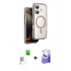 MARSİLYAN™- iPhone 16 Kılıf Zirve Klasik Prime - Siyah Bilvis 5in1 5D Magic Hayalet Cam Ekran Koruyucu + Raze Metal Kamera Lens - BZ
