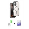 MARSİLYAN™- iPhone 16 Kılıf Zirve Klasik Prime - Siyah Bilvis 5in1 5D Magic Hayalet Cam Ekran Koruyucu + Raze Metal Kamera Lens - BZ