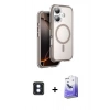 MARSİLYAN™- iPhone 16 Kılıf Zirve Klasik Prime - Siyah Bilvis 5in1 5D Magic Hayalet Cam Ekran Koruyucu + PVD Metal Kamera Lens - MI