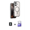MARSİLYAN™- iPhone 16 Kılıf Zirve Klasik Prime - Siyah Bilvis 5in1 5D Magic Hayalet Cam Ekran Koruyucu + PVD Metal Kamera Lens - YL