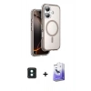 MARSİLYAN™- iPhone 16 Kılıf Zirve Klasik Prime - Siyah Bilvis 5in1 5D Magic Hayalet Cam Ekran Koruyucu + PVD Metal Kamera Lens - YL
