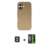 MARSİLYAN™- iPhone 16 Kılıf Zirve Modern Prime - Şeffaf 360 Full Body Arka Koruyucu + PVD Metal Kamera Lens - PE
