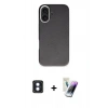 MARSİLYAN™- iPhone 16 Kılıf Zirve Modern Prime - Şeffaf Pasifik Cam Ekran Koruyucu + PVD Metal Kamera Lens - MI